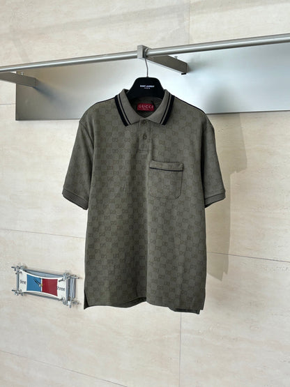 Gucci GG Jersey Jacquard Polo T-Shirt "Forest Green"