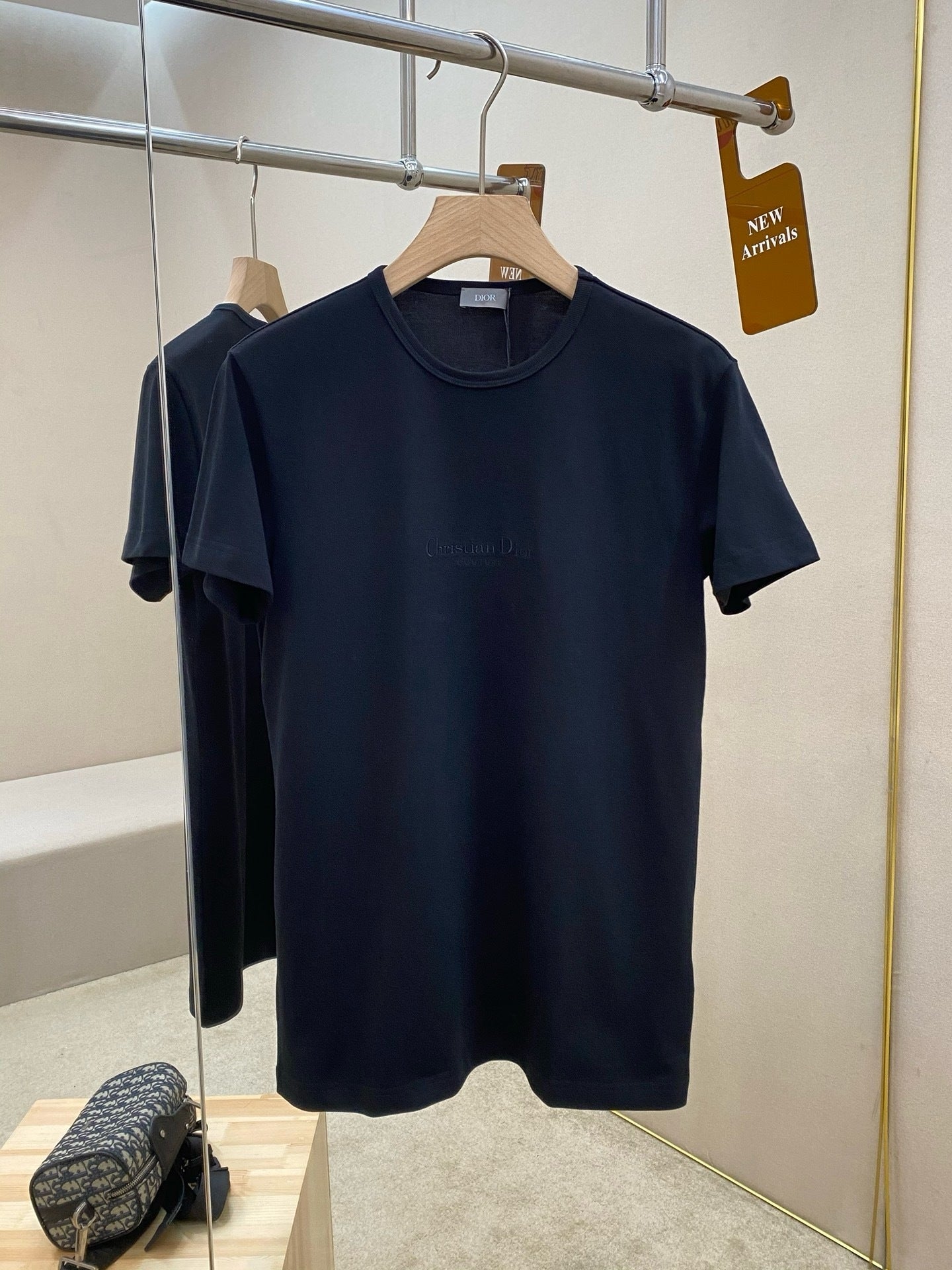 Dior T-Shirt with Christian Dior Embroidery "Black Cotton Jersey"