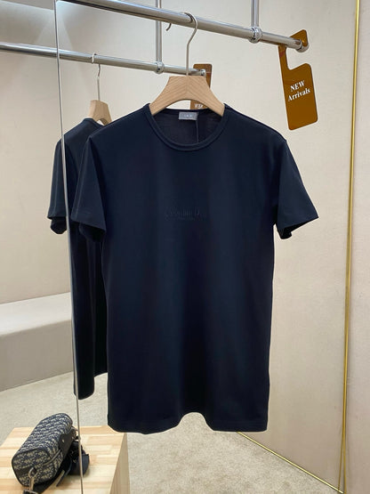 Dior T-Shirt with Christian Dior Embroidery "Black Cotton Jersey"