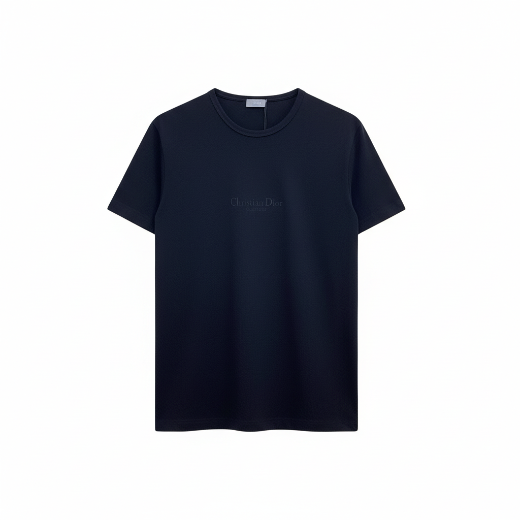Dior T-Shirt with Christian Dior Embroidery "Black Cotton Jersey"