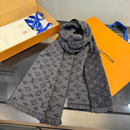 Louis Vuitton Classic Monogram Scarf "Grey"