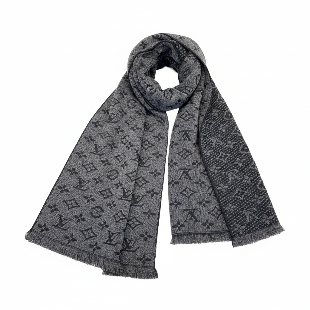 Louis Vuitton Classic Monogram Scarf "Grey"