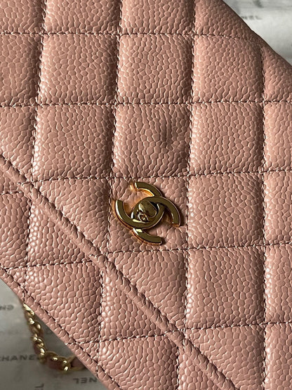 Chanel Quilted Caviar Leather Classic Wallet on Chain