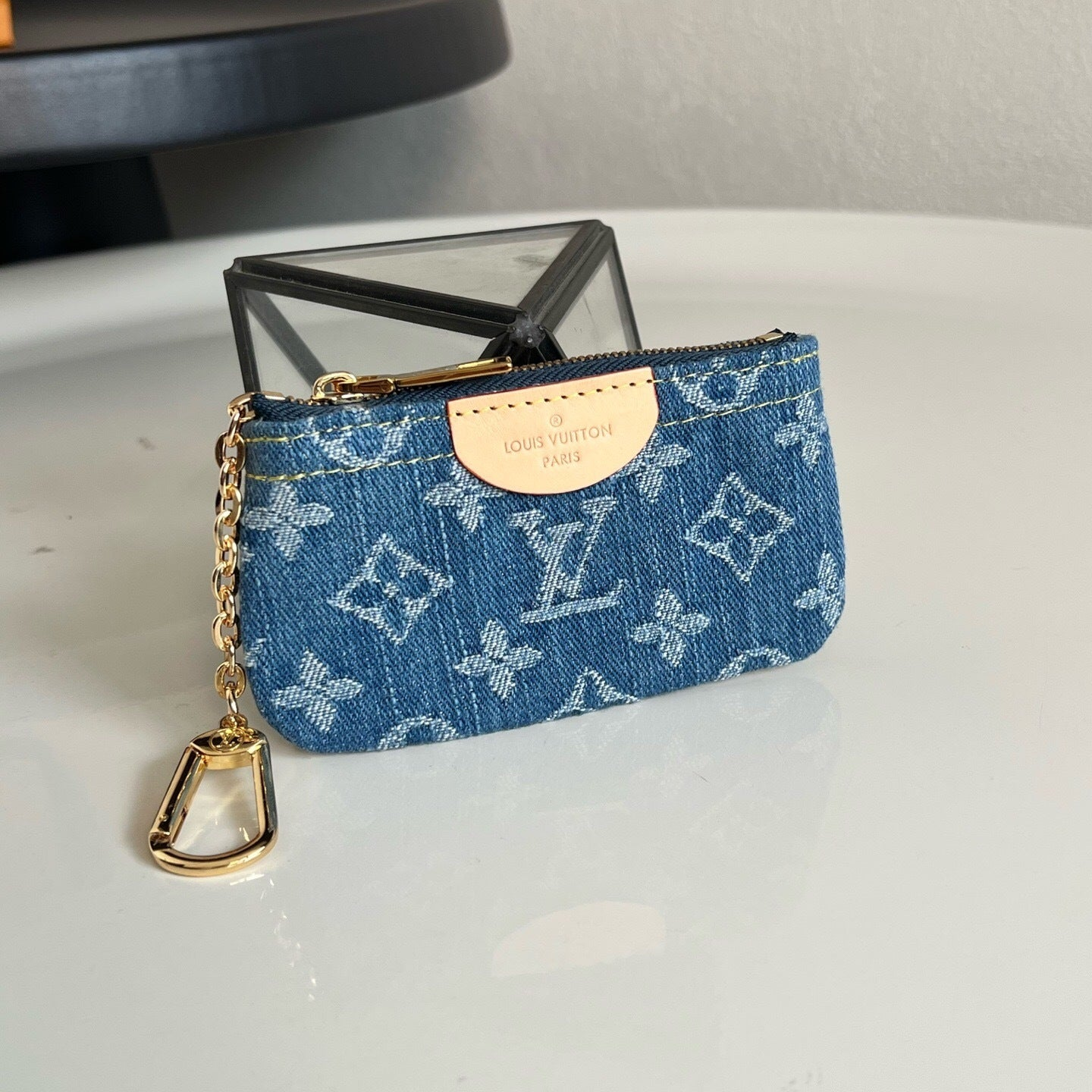 Louis Vuitton Key Pouch "Monogram Denim Blue"