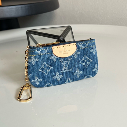 Louis Vuitton Key Pouch "Monogram Denim Blue"
