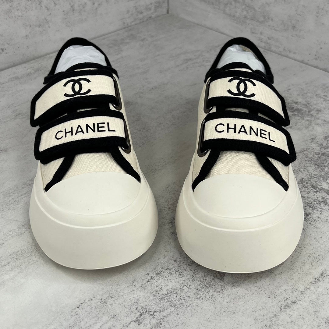 Chanel Double Strap "Beige-Black"