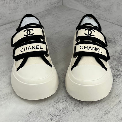 Chanel Double Strap "Beige-Black"
