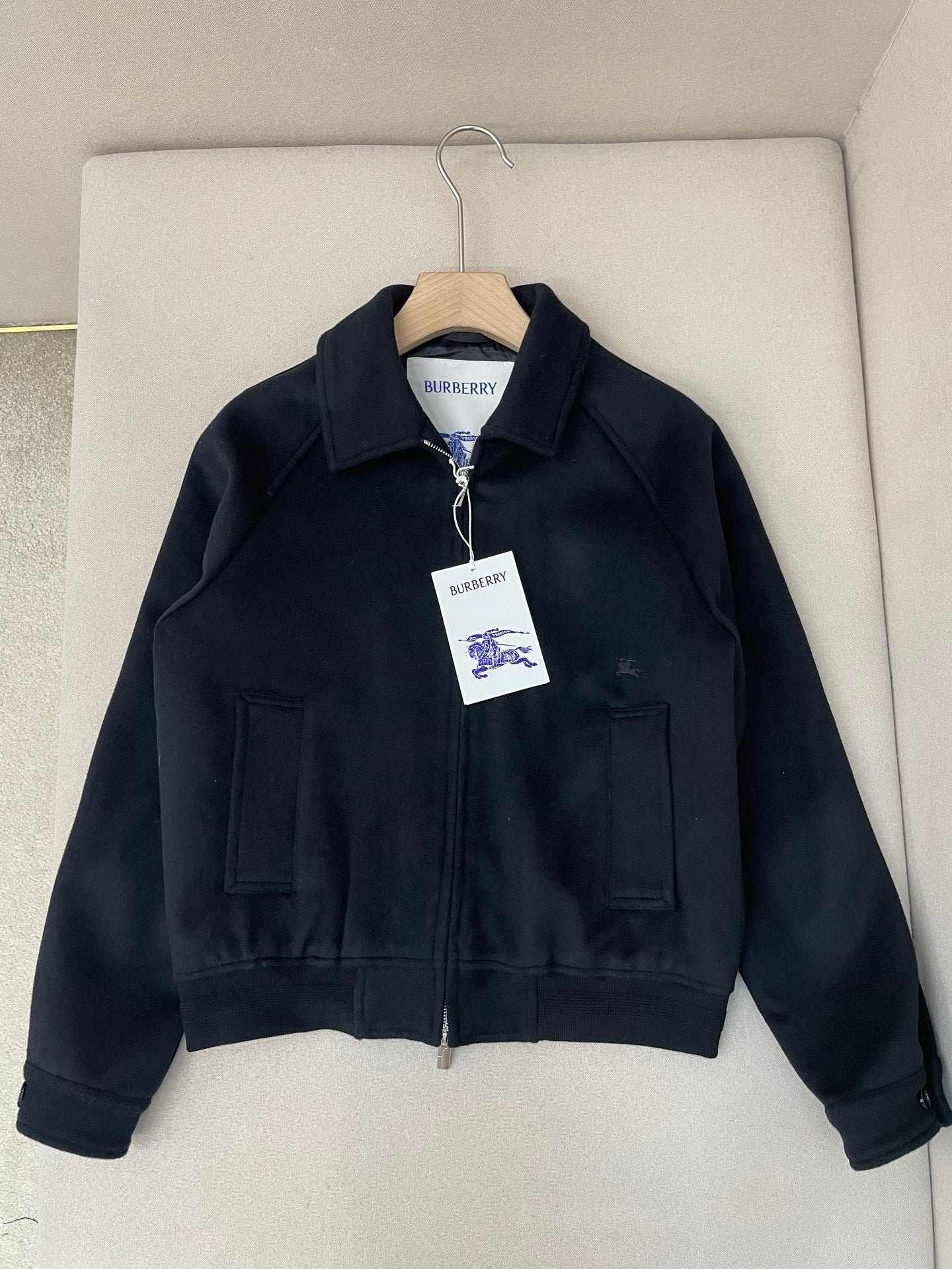Burberry Cashmere Harrington Jacket "Black"