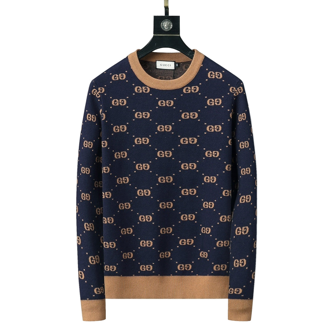Gucci Sweater "Navy Blue-Beige"