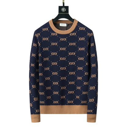 Gucci Sweater "Navy Blue-Beige"