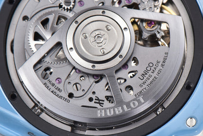 Hublot Big Bang Unico 44mm Blue Rubber Strap Skeleton Dial