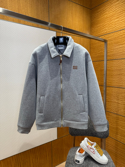 Miu Miu Jersey Blouson Jacket "Grey"