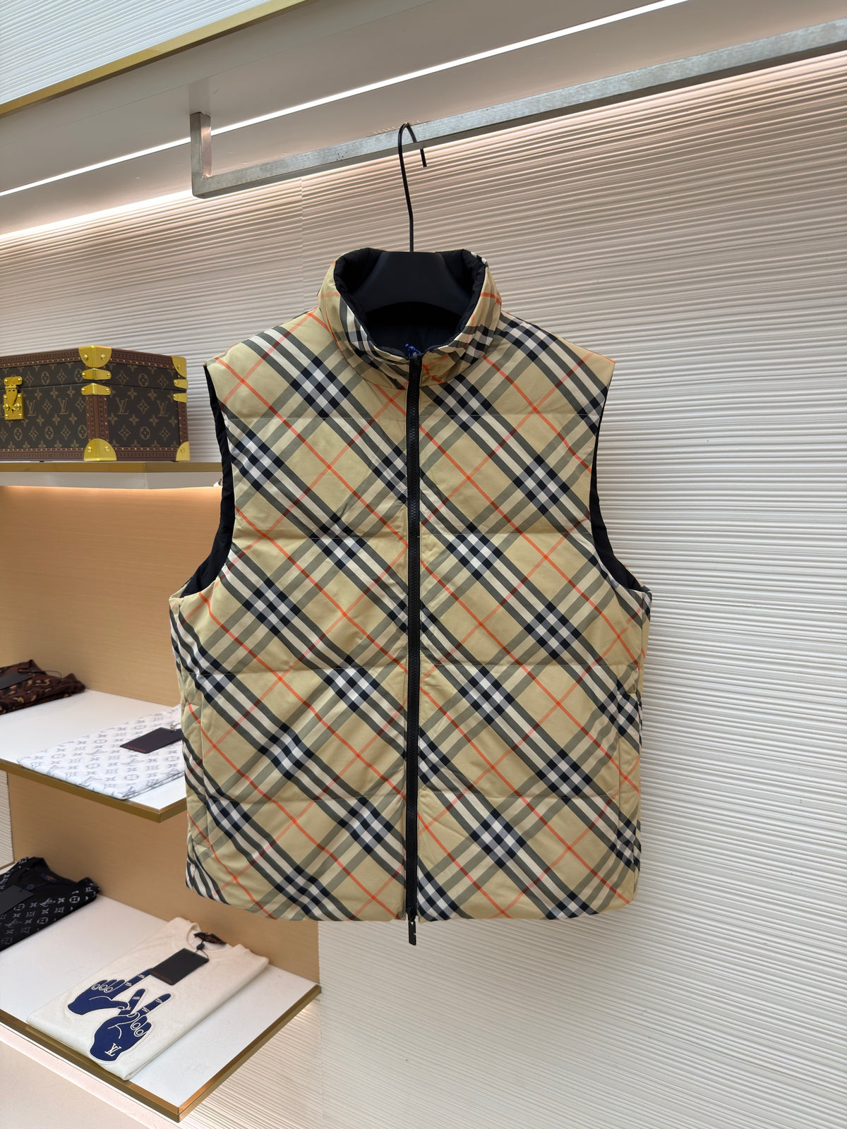 Burberry Reversible Check Down Vest "Black" and "Beige"
