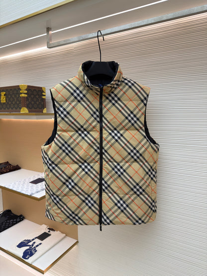Burberry Reversible Check Down Vest "Black" and "Beige"