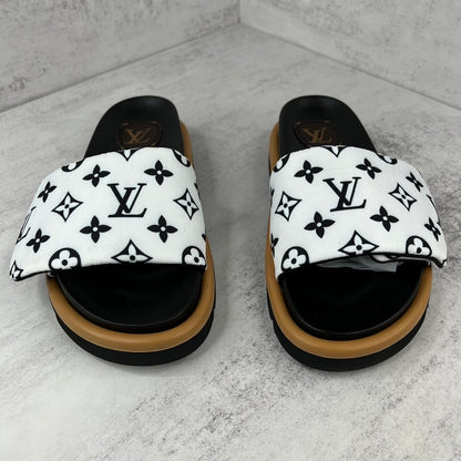 Louis Vuitton Slides "White-Black-Brown"