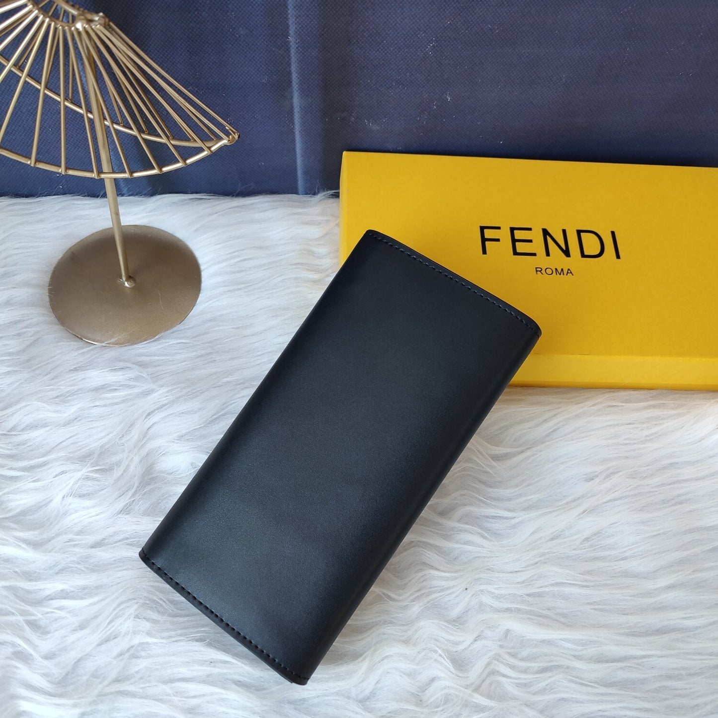 Fendi Roma Continental Black Leather Wallet