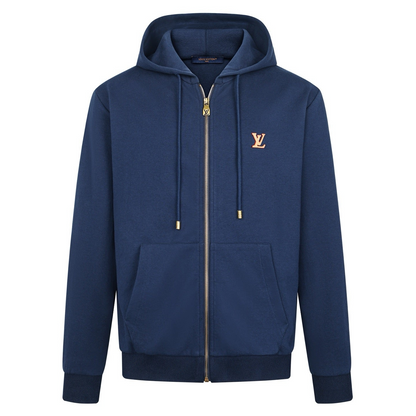 Louis Vuitton Zippered Hoodie With Signature "Blue"