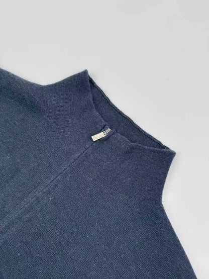 Dior CD Icon Zipped Sweater "Navy Blue Virgin Wool Punto Milano Knit"