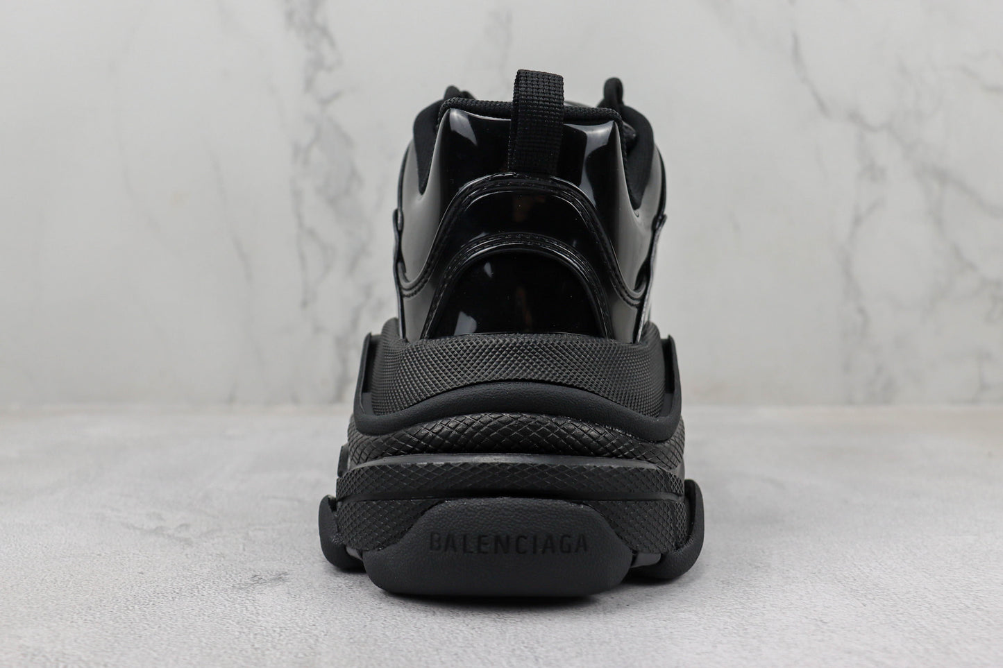 Balenciaga Triple S "Black Leather Gloss"