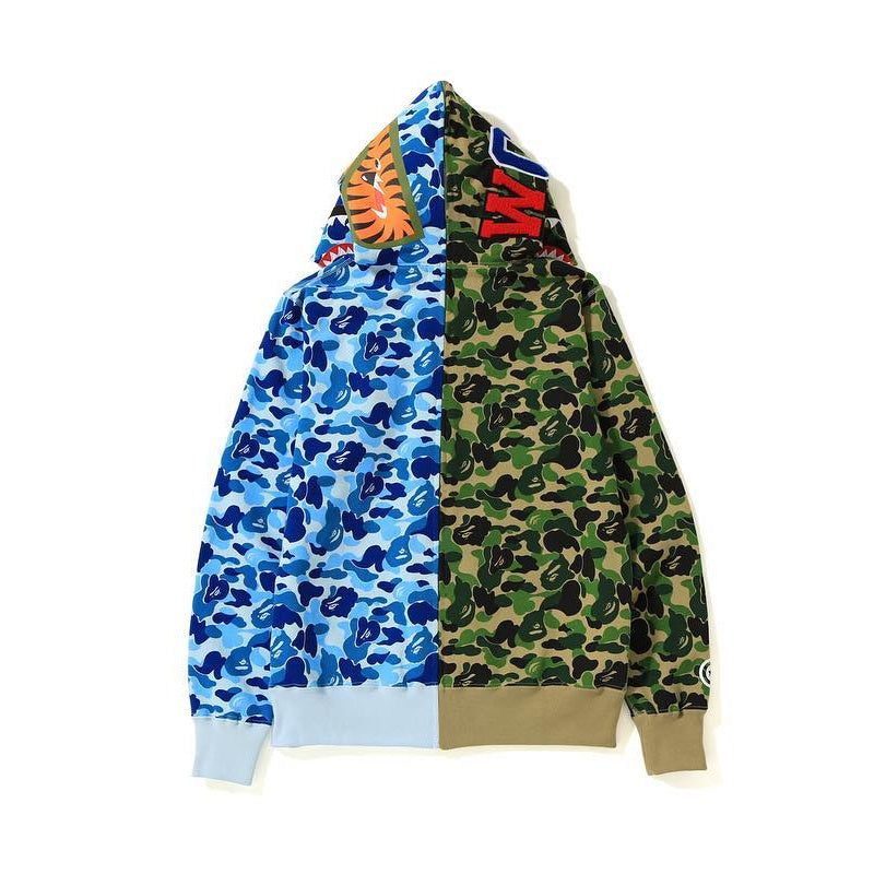BAPE ABC Camo Separate Shark Full-Zip Hoodie "Green-Blue"