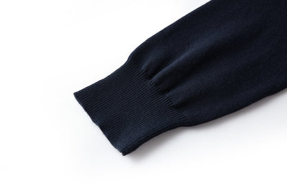 Gucci Knit Wool Sweater with Embroidery "Dark Blue"