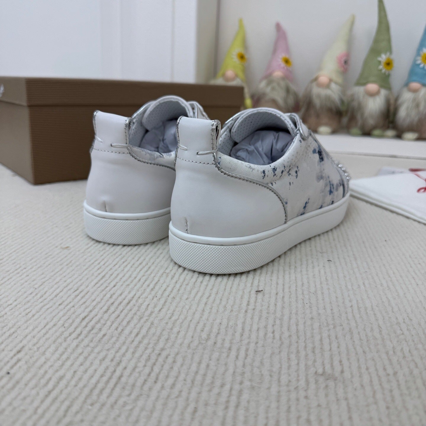 Christian Louboutin Louis Junior Spikes Orlato "White-Silver"