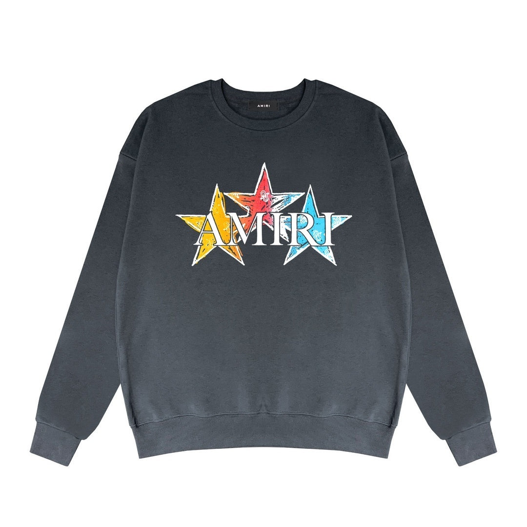 Amiri Stars and Logo Print Sweatshirt "Grey"