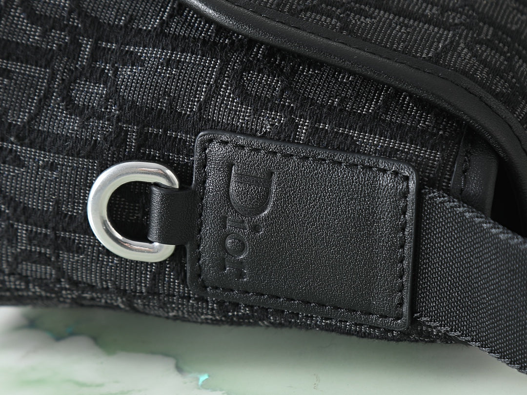 Dior Jett Mini Messenger Bag with Flap "Dior Oblique in Black Jacquard"
