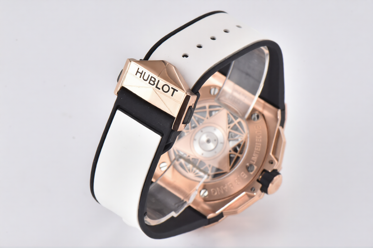 Hublot Big Bang Sang Bleu II 45mm Rose Gold White Rubber Strap White Dial