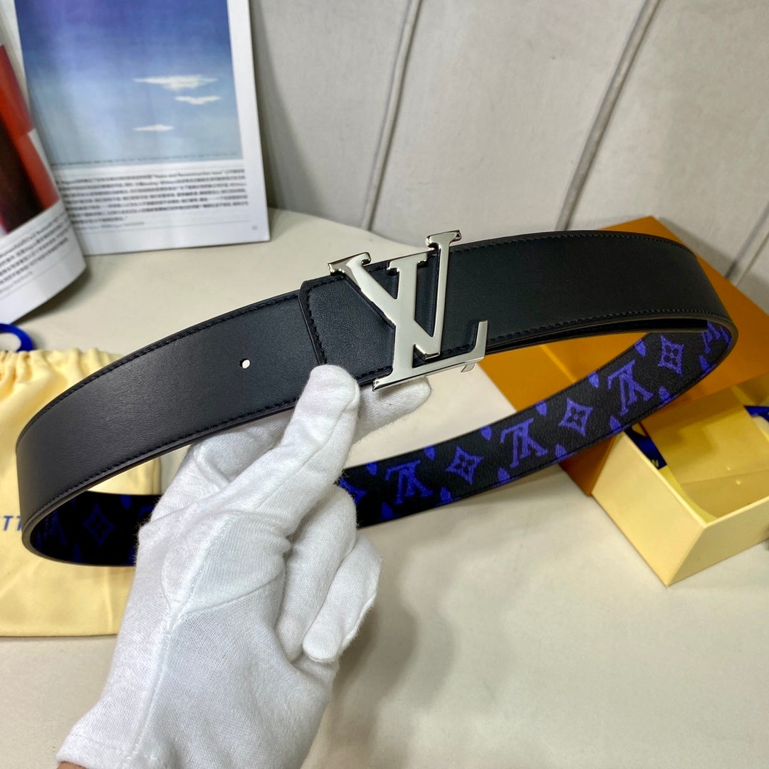 Louis Vuitton LV Initiales Reversible Belt "Monogram Blue" and "Black"