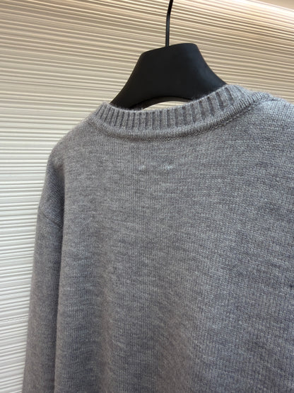 Dior Médaillon Sweater "Gray Wool-Alpaca Knit"