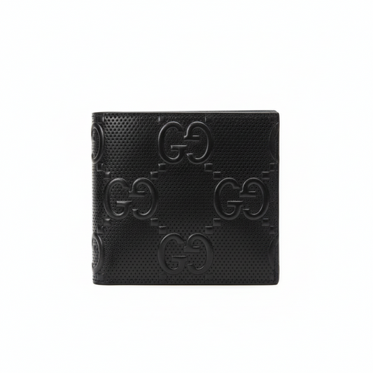 Gucci Textured Leather GG Embossed Bifold Wallet