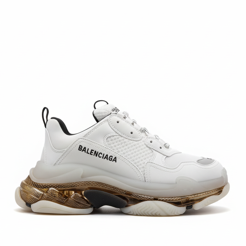 Balenciaga Triple S "White-Brown Clear Sole"