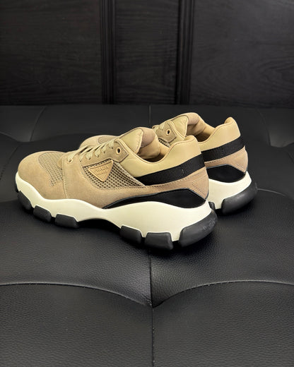 Prada Mesh Fabric and Suede Sneakers "Beige"