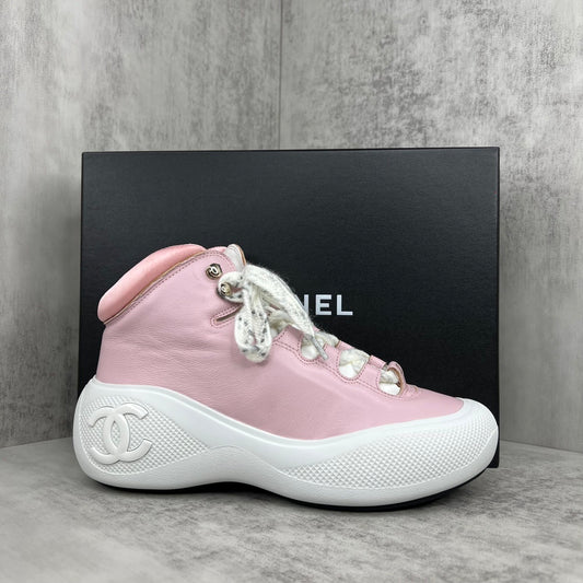 Chanel Leather Snow Boots "Pink"