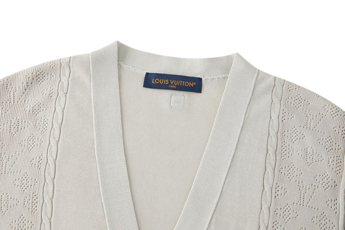 Louis Vuitton Pointelle Cotton-Silk Cardigan "Ivory"