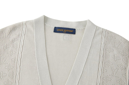 Louis Vuitton Pointelle Cotton-Silk Cardigan "Ivory"