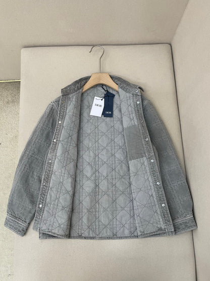 Dior Cannage Overshirt "Gray Cotton Twill"