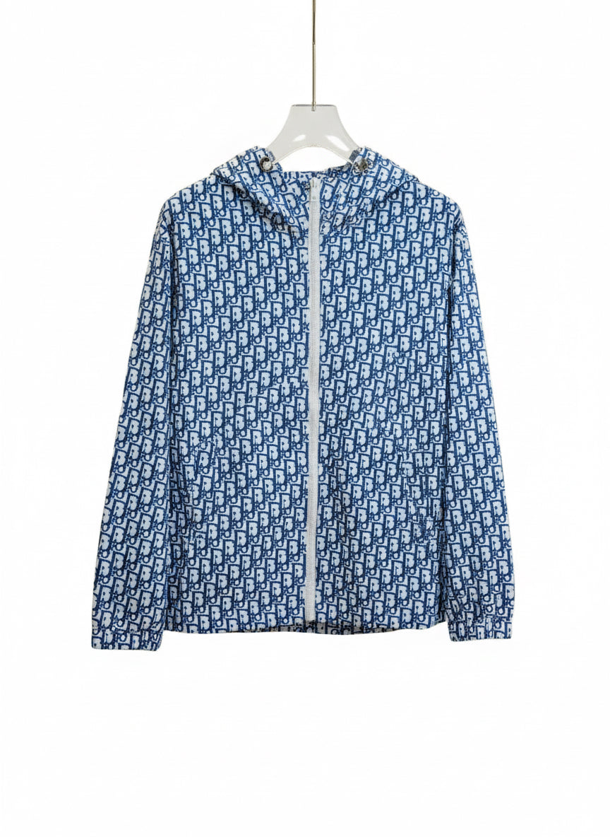 Dior Monogram Windbreaker Jacket "White-Blue"