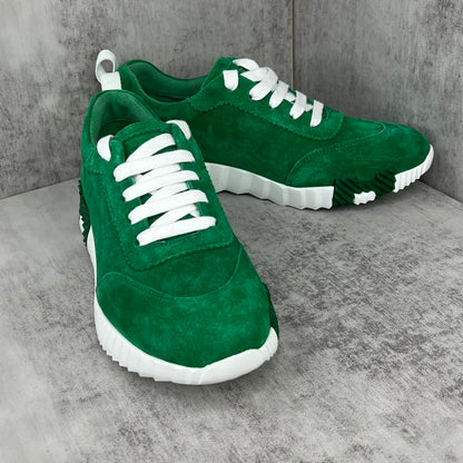 Hermes Bouncing Sneakers "Green-White Suede"