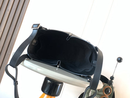 Loewe Hammock Flip Bag in Classic Calfskin "Black"
