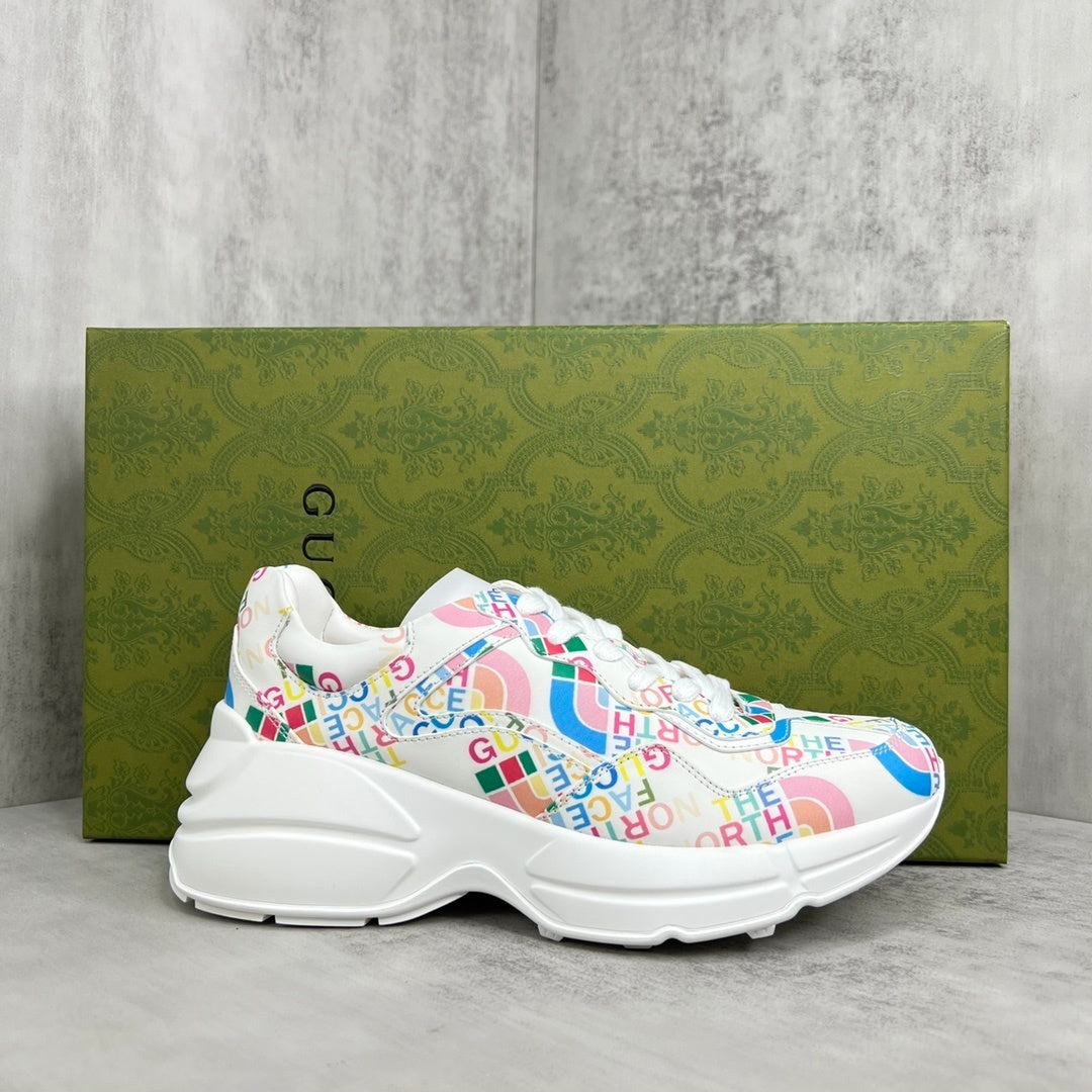 Gucci x The North Face Rhyton "White-Multicolour All Over Logo"