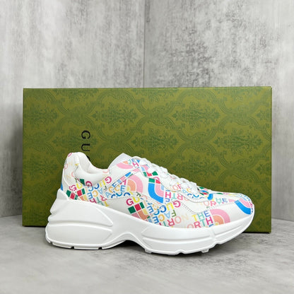 Gucci x The North Face Rhyton "White-Multicolour All Over Logo"