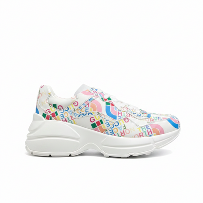 Gucci x The North Face Rhyton "White-Multicolour All Over Logo"