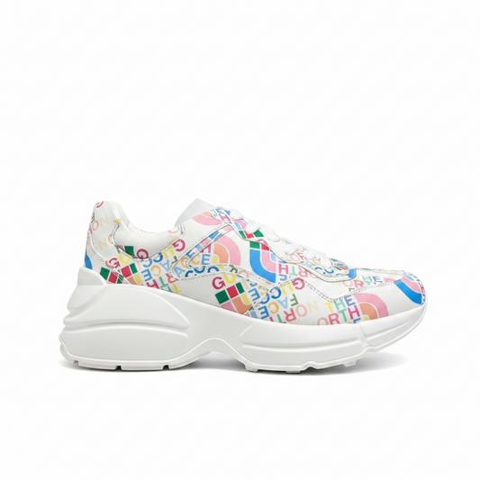 Gucci x The North Face Rhyton "White-Multicolour All Over Logo"
