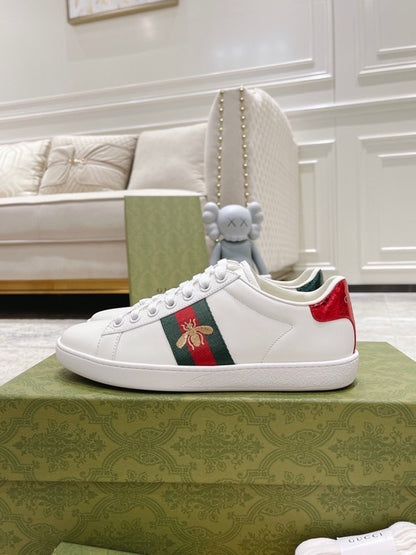 Gucci Ace Trainer with Bee "White"
