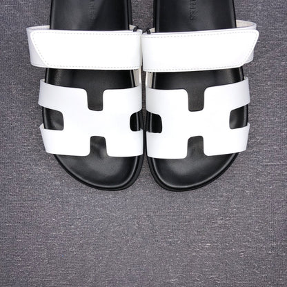 Hermes Chypre Sandals "White-Black"