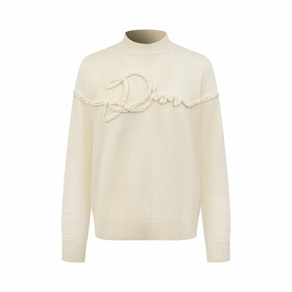 Dior Ribbon Sweater "White Wool Jersey"