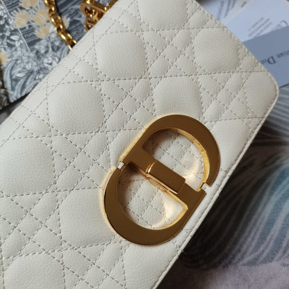 Dior Small Dior Caro Bag "Ivory Supple Cannage Calfskin"