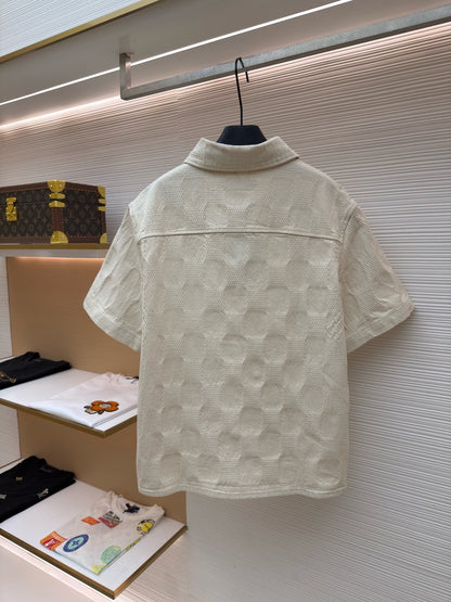 Louis Vuitton Damier 3D Light Denim Short-Sleeved Shirt
